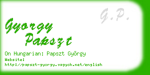 gyorgy papszt business card